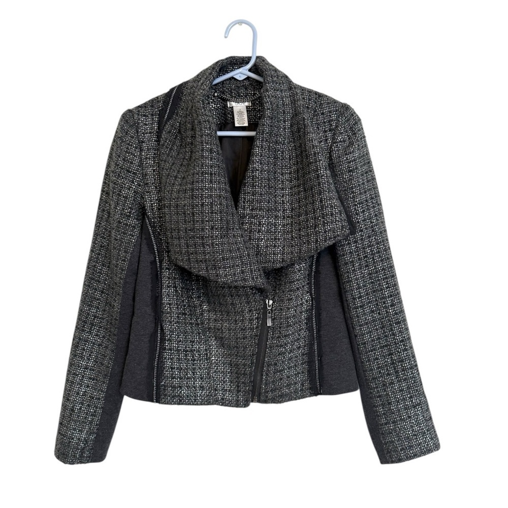 Cache - Charcoal Tweed Wool Blend Women's Blazer Jacket